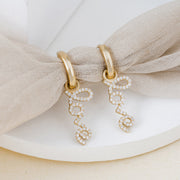 Hoop Huggie Earrings with “LOVE” Dangle 0.23 CTW – 92 Round Lab-Grown Diamonds | 10K, 14K, 18K Gold | IGI Certified